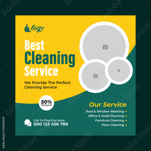 Cleaning service business promotion social media post banner