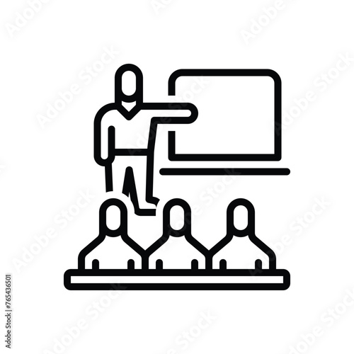 Black line icon for group class