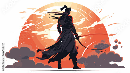 Epic Bushido Samurai Warrior Standing Under