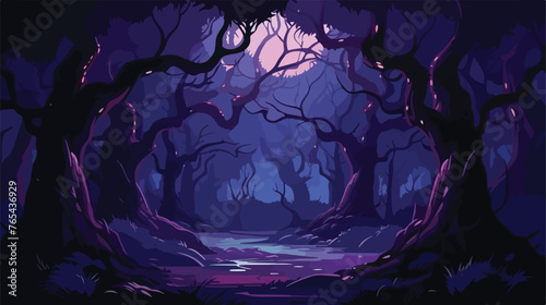  Fantasy Forest Illustration Dark Night Magic Trees