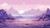  Fantasy landscape with sandy glaciers and purple 