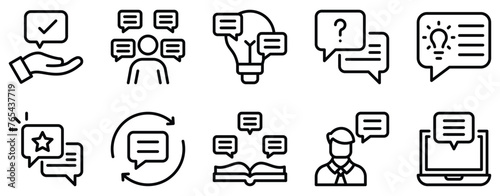 advice icon line style set collection