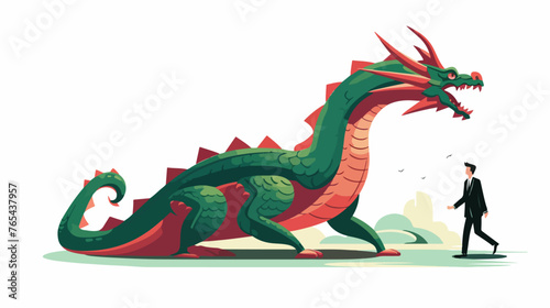 Follow The Dragon .. Flat vector isolated on white background