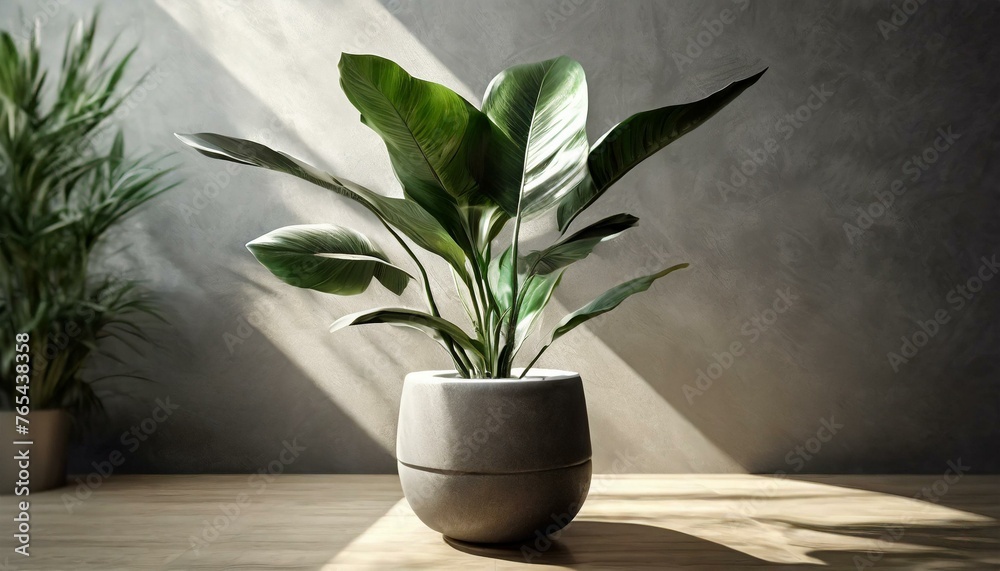 plant in a vase.a photorealistic 3D model of an indoor plastic artificial plant, incorporating accurate shading, lighting, and material properties to achieve a lifelike appearance, perfect for archite