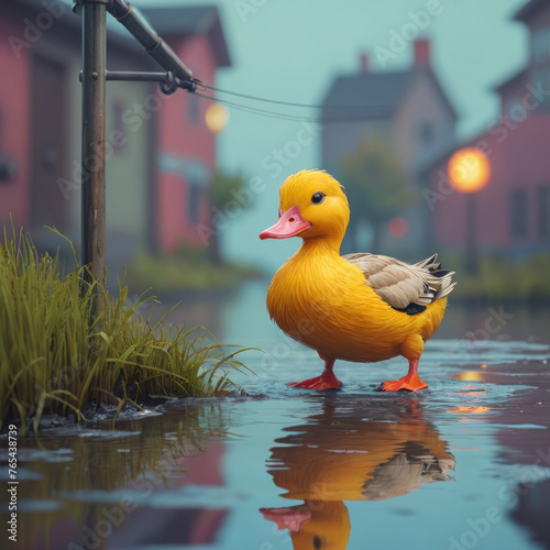 duck, duck on yellow, close up of a duck, ilustration duck, 3d duck, art duck, duck wallpaper, duck background, cute duck, white duck, duckie yellow