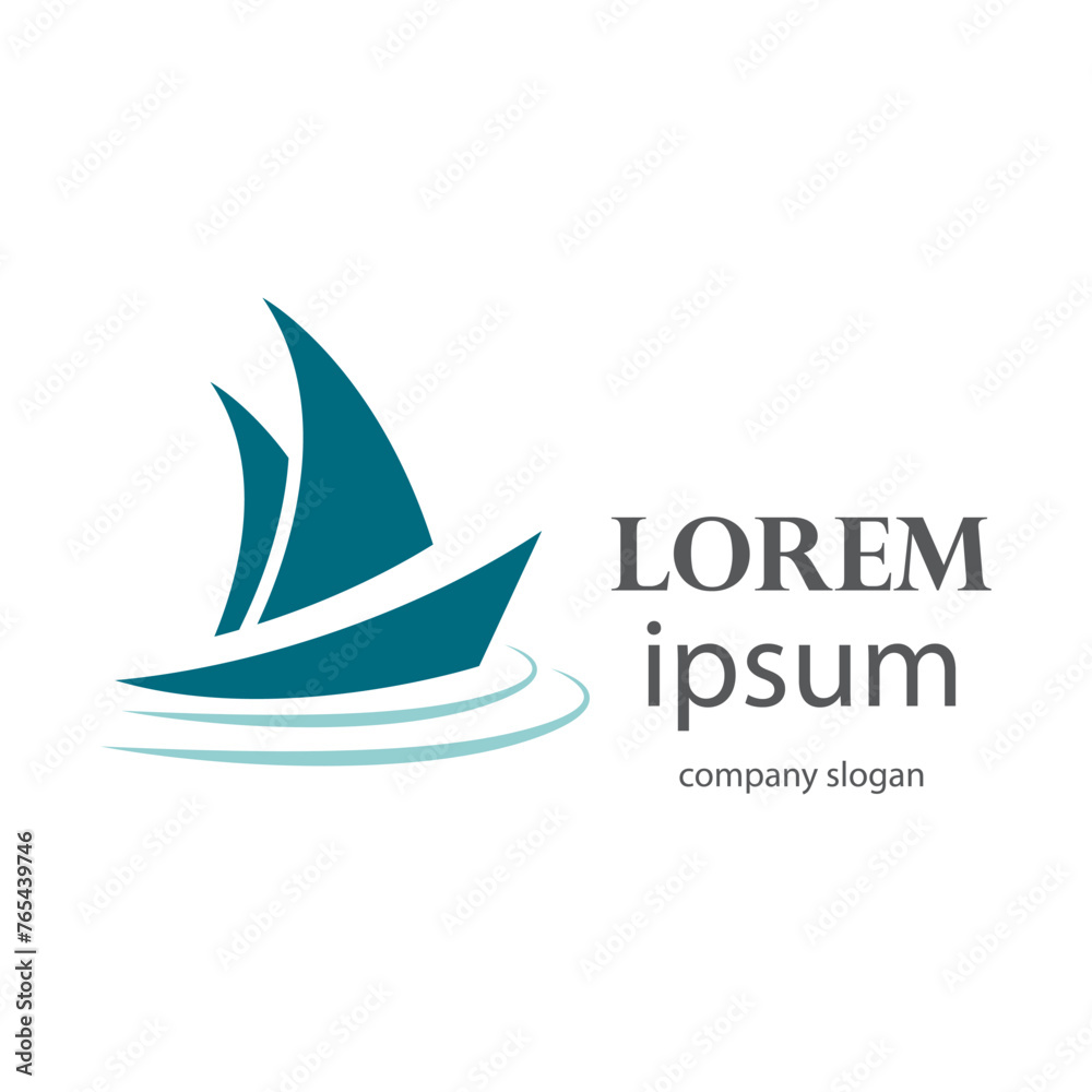 logo design of a boat sailing in the blue ocean logo design of a boat sailing in the blue ocean