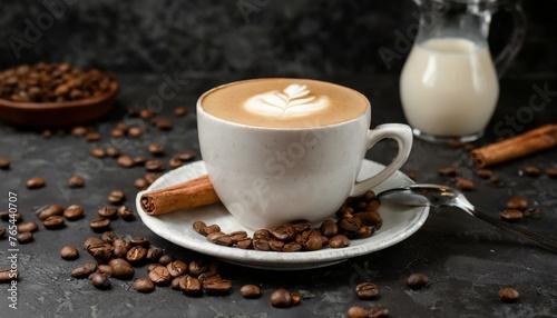 Rich and Creamy: Hot Cappuccino Delight on a Dark Canvas"