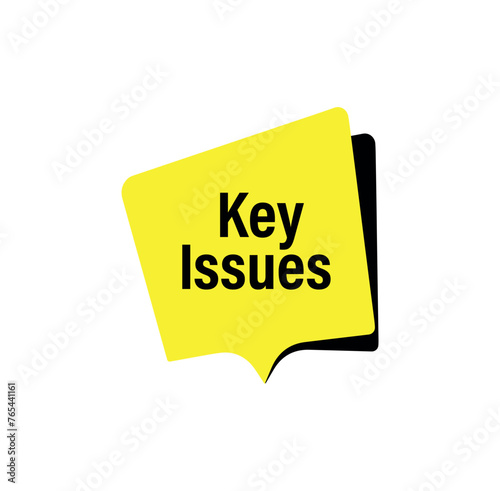 Key Issues sign on white background