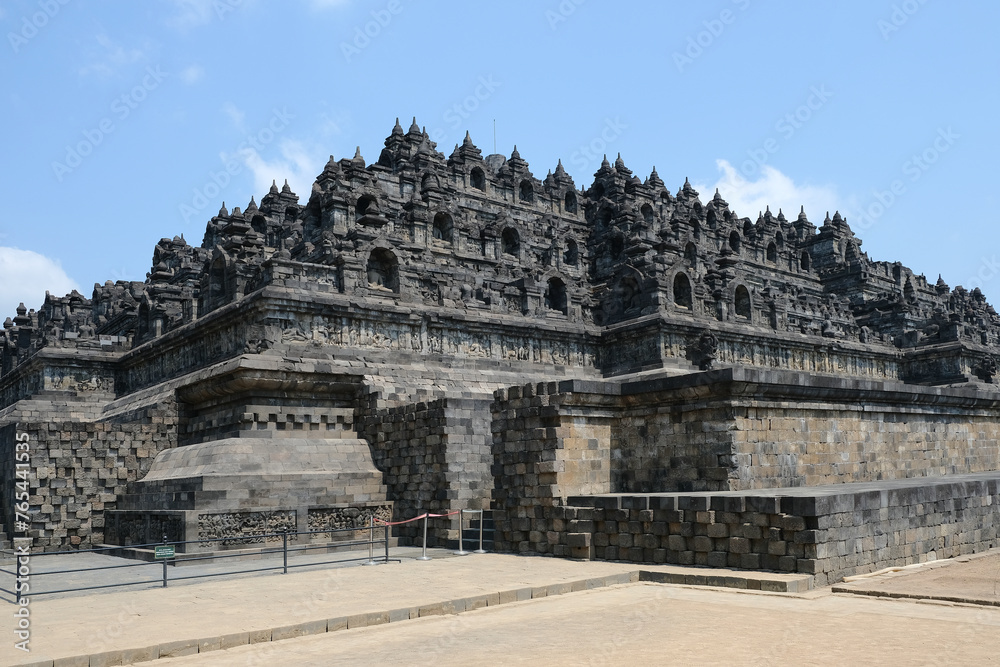 Borobudur Temple,  the biggest buddhist temple and UNESCO World Heritage Site, Central Java, Indonesia