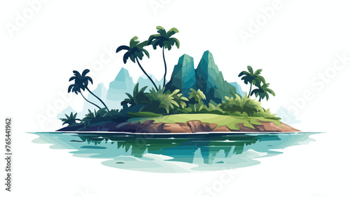 Lost Island Flat vector isolated on white background