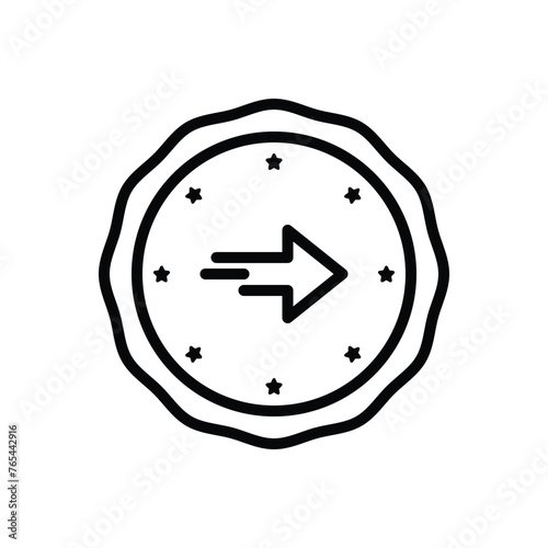 Black line icon for right