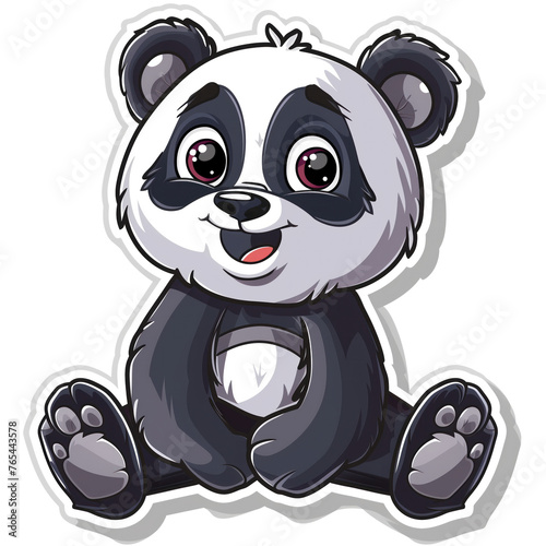 Cute Cartoon Panda Sticker  Generative AI