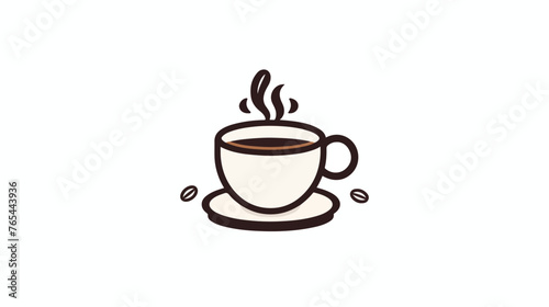 Coffee cup line icon Hot drink coffee beans