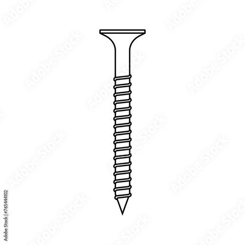 Self-tapping screw icon vector. Screw illustration sign. Bolt symbol or logo.

