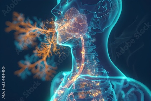 Mesmerizing 3D Visualization of Bronchial Airflow and Respiratory Dynamics photo