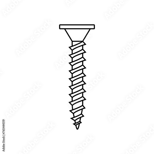 Self-tapping screw icon vector. Screw illustration sign. Bolt symbol or logo.
