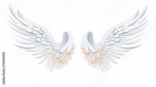 Lokii34 Pair of spread out eagle bird or angel wings Flat vector photo