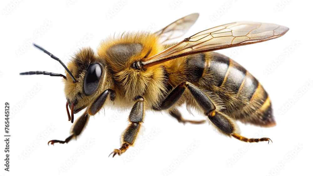Bee isolated on transparent background. Apis mellifera. Honeybee. Bee isolated on transparent background. Apis mellifera. Honeybee.
