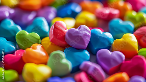 Colorful Affection: A Group of Vibrant 2D Love Hearts