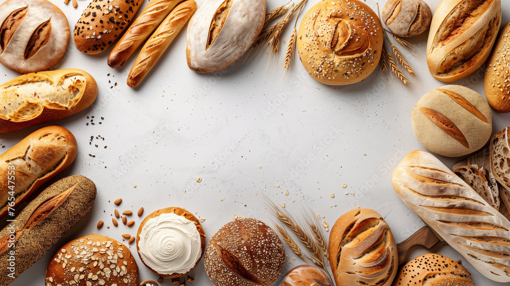bread with sesame seeds on white background bread with sesame seeds on white background