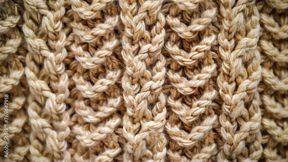 Knitted Elegance: A Detailed View of a Beige Texture Knitted Elegance: A Detailed View of a Beige Texture