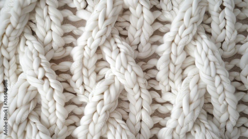 A Close-up of White Knitted Fabric A Close-up of White Knitted Fabric