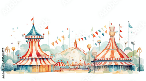 Lokii34 Watercolour Carnival Flat vector isolated on white background