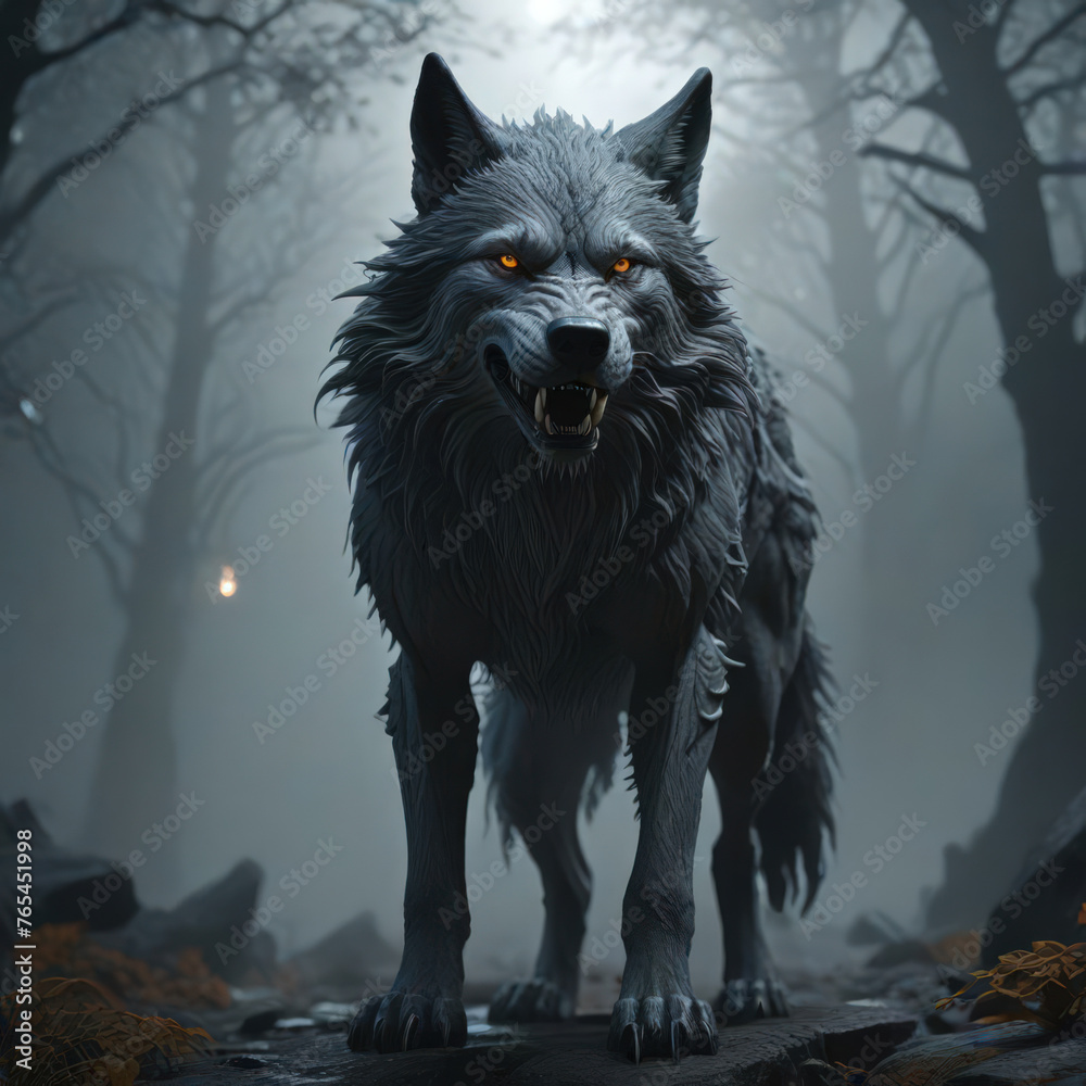 wolf in the night or wolf howling at night wolf in the night or wolf howling at night