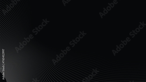 Black oblique curved lines background vector image