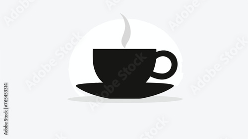 Beverage coffee cup tea icon symbol in solid black 