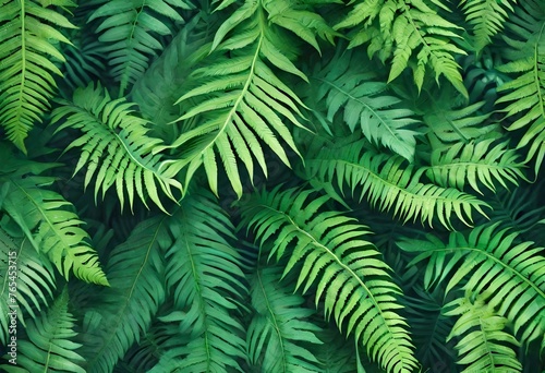 green fern leaves