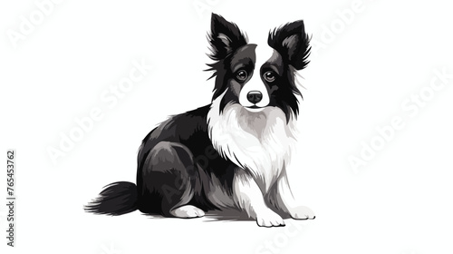 Black and white image. Lovely doggie. Vector © Mishab
