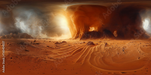 Sand storm in the desert 8K VR 360 Spherical Panorama v6