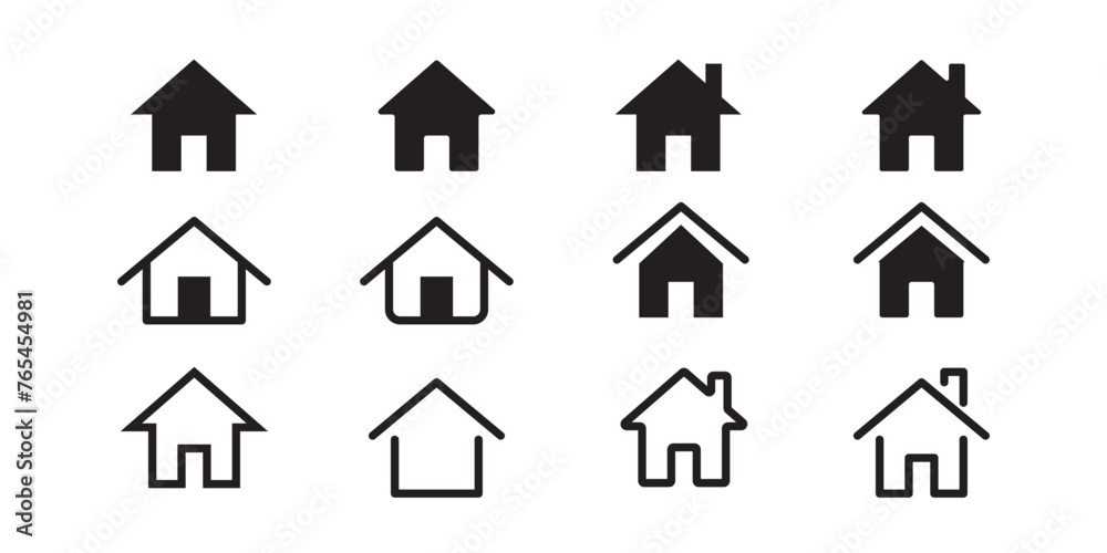 set of house icons vector stock illustration set of house icons vector stock illustration