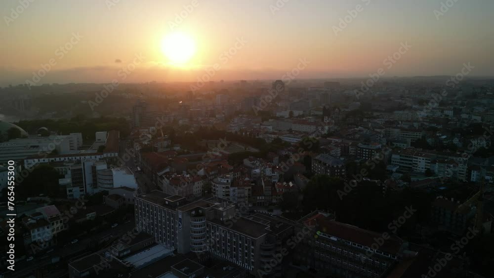 Aerial view of Porto cityscape in the golden hour, Portugal Aerial view of Porto cityscape in the golden hour, Portugal