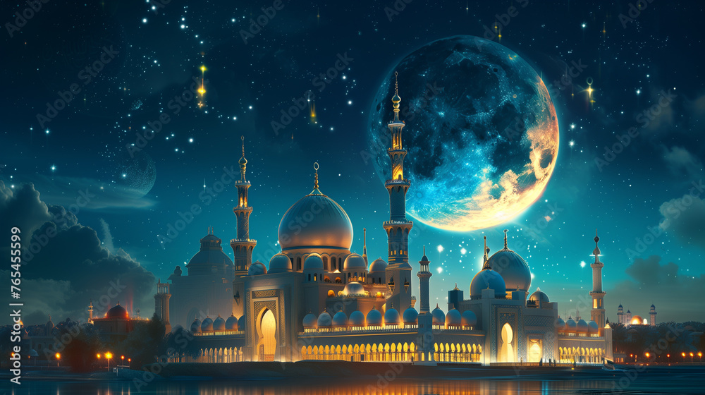 Ramadan celebration ,masjid background.