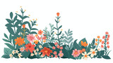 Decorated Flower Garden Corner flat vector isolated o