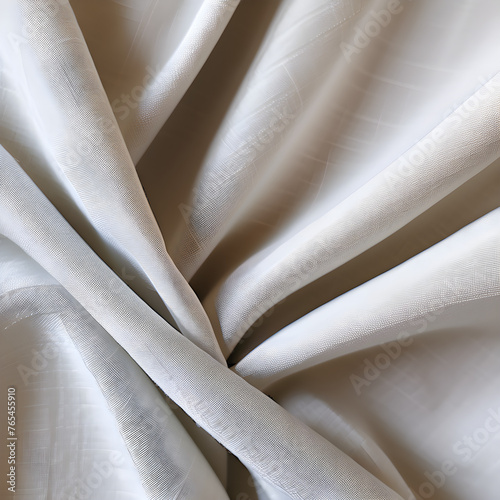 Close-up view of linen fabric emitting a sense of freshness as if caught in a light breeze. Generative AI.