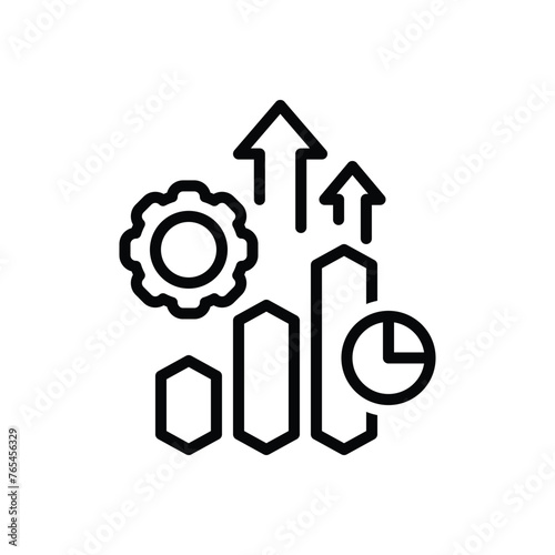 Black line icon for productivity
