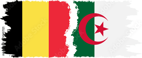 Free Download Algeria and Belgium grunge flags connection vector - GFXLoad