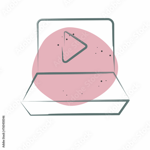 Icon Watch online. related to Podcast symbol. Color Spot Style. simple design editable. simple illustration