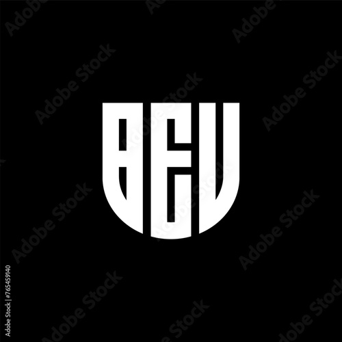 BEU letter logo design with black background in illustrator, cube logo, vector logo, modern alphabet font overlap style. calligraphy designs for logo, Poster, Invitation, etc. photo