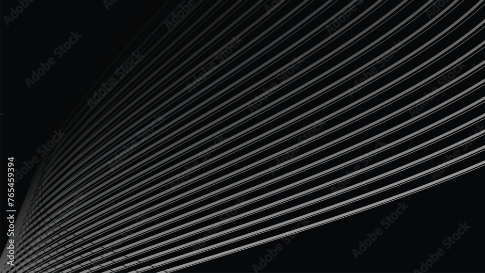 Black oblique curved lines background vector image Black oblique curved lines background vector image