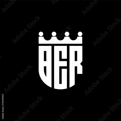 BER letter logo design with black background in illustrator, cube logo, vector logo, modern alphabet font overlap style. calligraphy designs for logo, Poster, Invitation, etc.