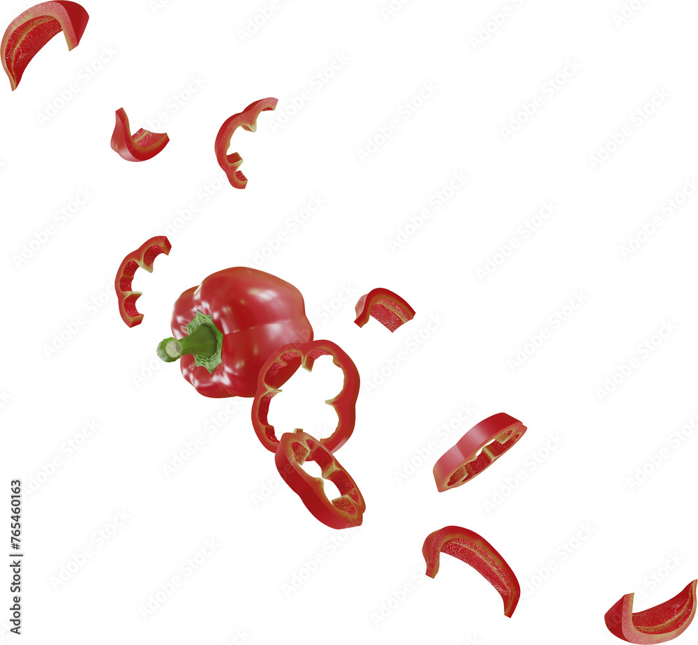 red paprika sliced red paprika sliced