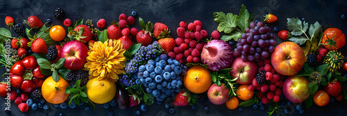  Harvest Medley Vibrant Still Life of Seasonal Vegetables, Bountiful Harvest Of Fruits And Vegetables Natures Background 