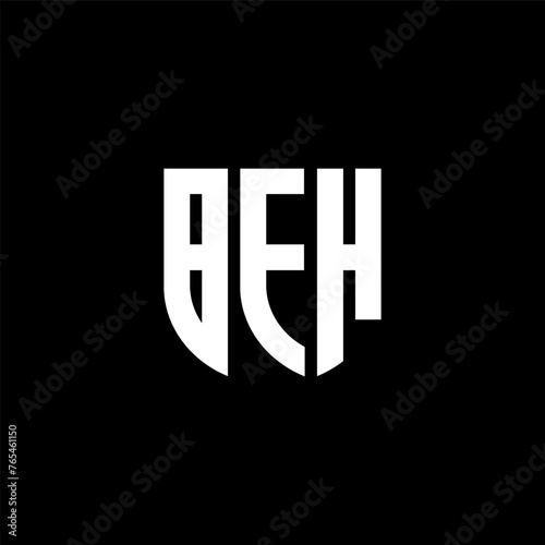 BFH letter logo design with black background in illustrator, cube logo, vector logo, modern alphabet font overlap style. calligraphy designs for logo, Poster, Invitation, etc.