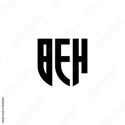 BFH letter logo design with white background in illustrator, cube logo, vector logo, modern alphabet font overlap style. calligraphy designs for logo, Poster, Invitation, etc.