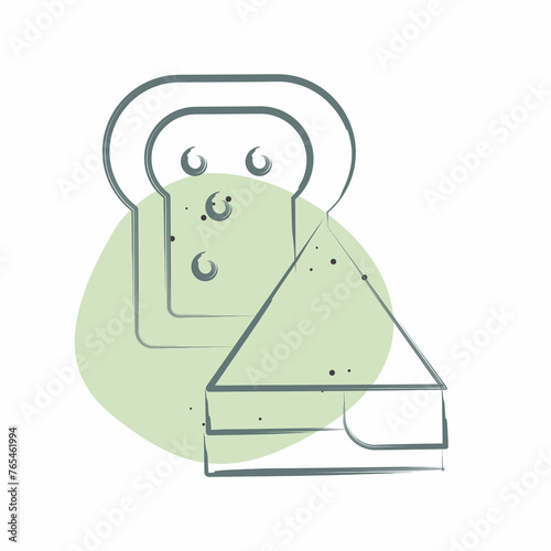 Icon Sandwich. related to Fast Food symbol. Color Spot Style. simple design editable. simple illustration