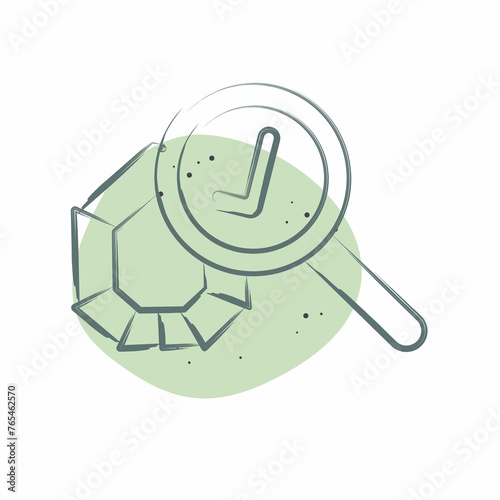 Icon Quality Control. related to Jewelry symbol. Color Spot Style. simple design editable. simple illustration